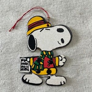 Articulated Snoopy Christmas Ornament Thick Paper‎ Vintage